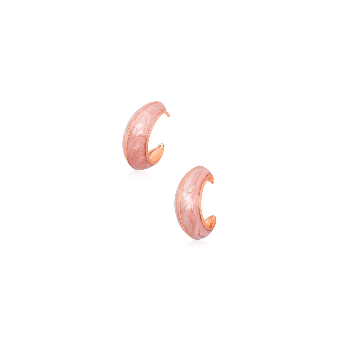 Blush Crescent Hoops - 925 Silver