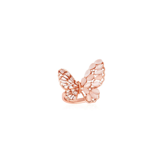 Flutter Rose Gold Ring - 925 Silver