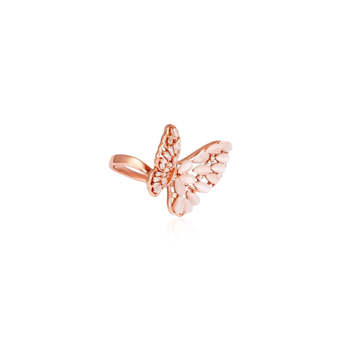 Flutter Rose Gold Ring - 925 Silver