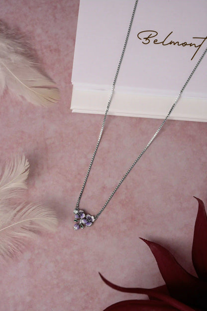 Lavender Bloom Necklace - 925 Silver