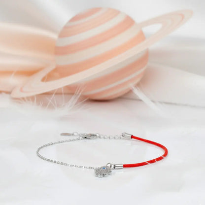 925 Sterling Silver Hamsa Red Thread Adjustable Bracelet