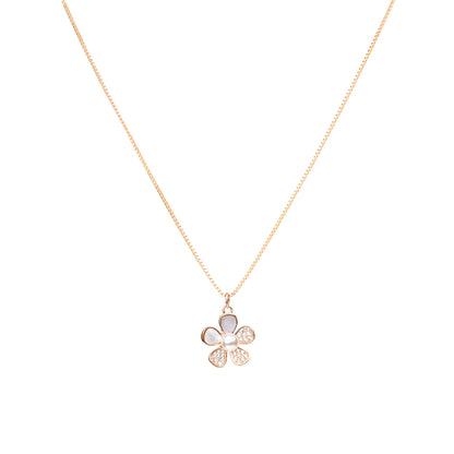 Petal Pearl Blossom Pendant Necklace - 925 Silver