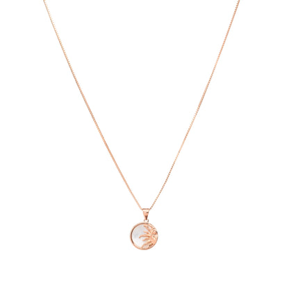 Golden Dawn Rose Gold Sun Pendant Necklace - 925 Silver