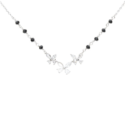 Crystal Bloom Mangalsutra Necklace - 925 Silver