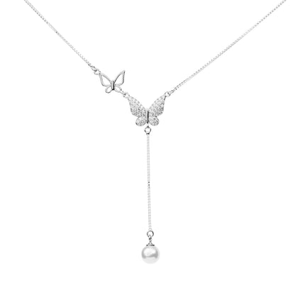 Pearl Flutter Necklace - 925 Silver