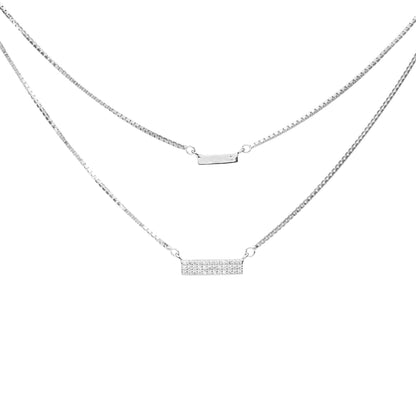 Luna Twin Gleam Necklace - 925 Silver