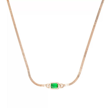 Emerald Embrace Necklace - 925 Silver