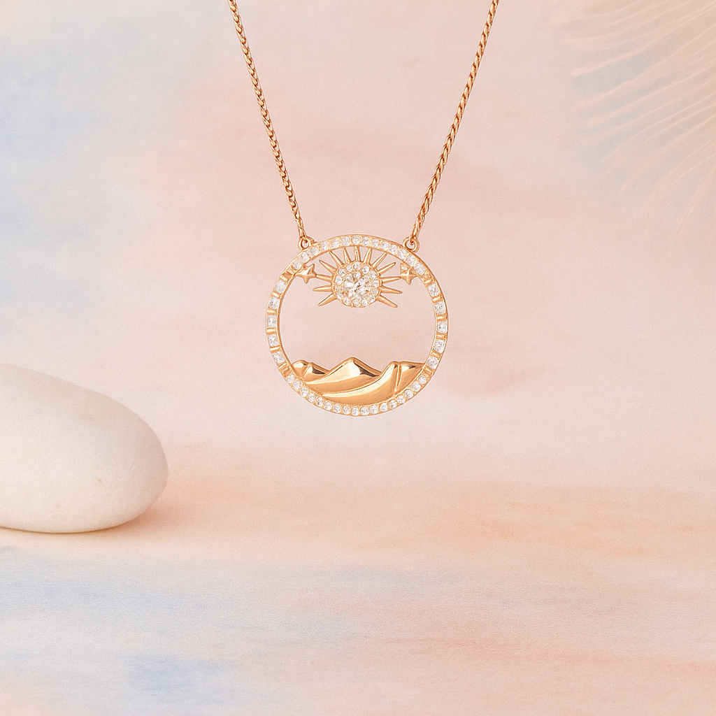 Celestial Sun & Moon Necklace - 925 Silver