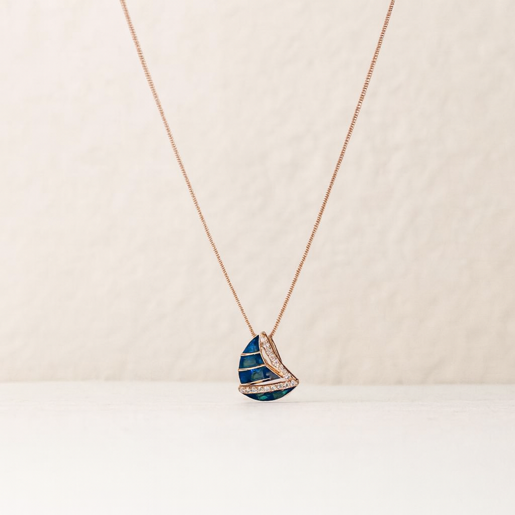 Azure Curve Necklace - 925 Silver