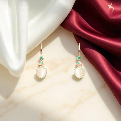 The Verdant Crown Heart  Earrings - 925 Silver