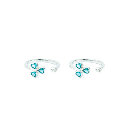 Azure Blossom 925 Silver Adjustable Toe Ring (Rose Gold Finish)