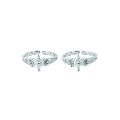 floral Glow 925 Silver Adjustable Toe Ring (Rose Gold Finish)