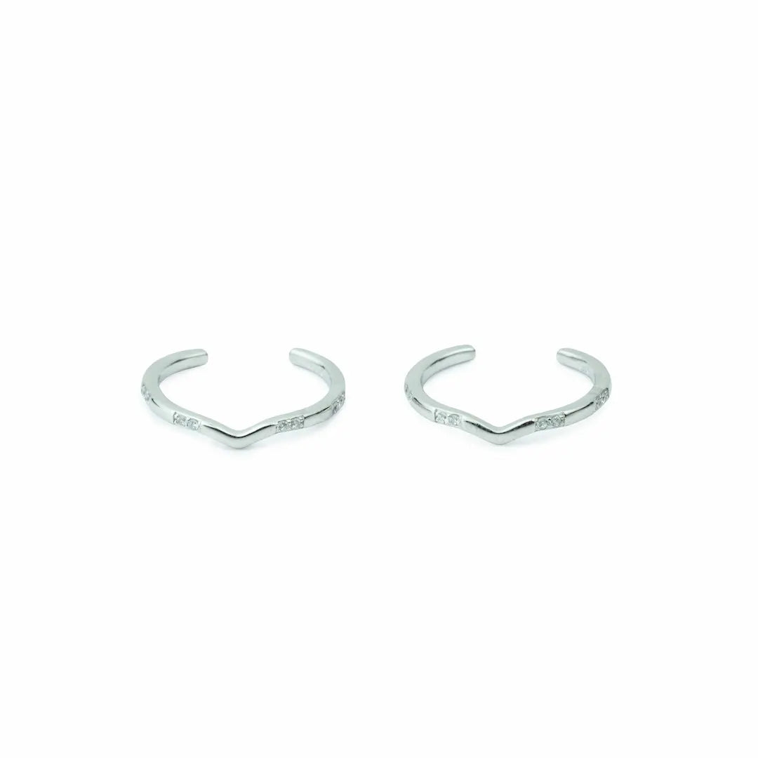 925 Silver Rose Gold Serenity Curve Adjustable Toe Ring