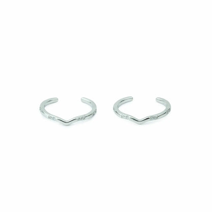 925 Silver Rose Gold Serenity Curve Adjustable Toe Ring
