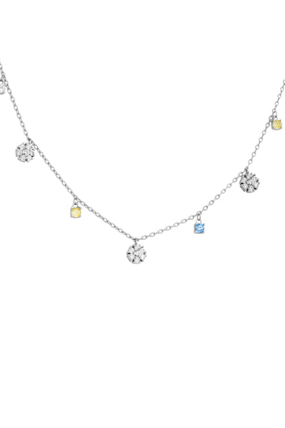 Colours of Life Floral Necklace - 925 Silver