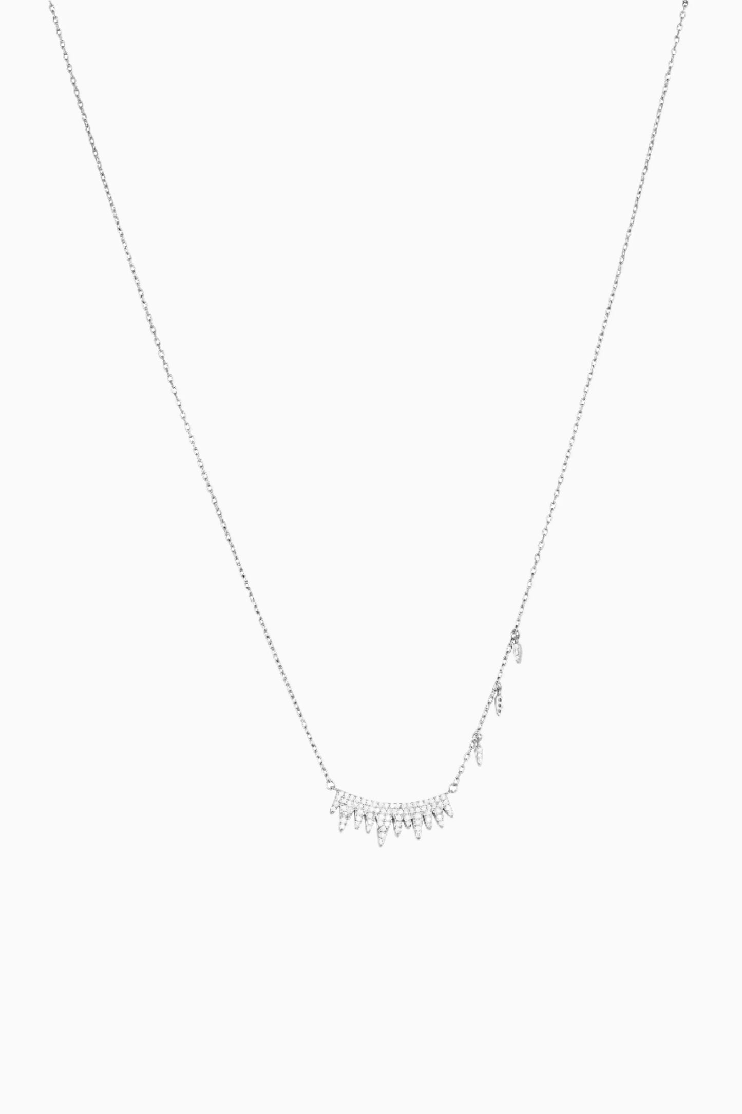 Frosted Radiance Spike Necklace – 925 Silver