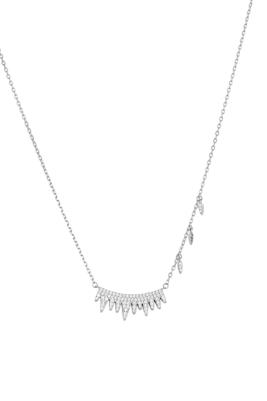 Frosted Radiance Spike Necklace – 925 Silver