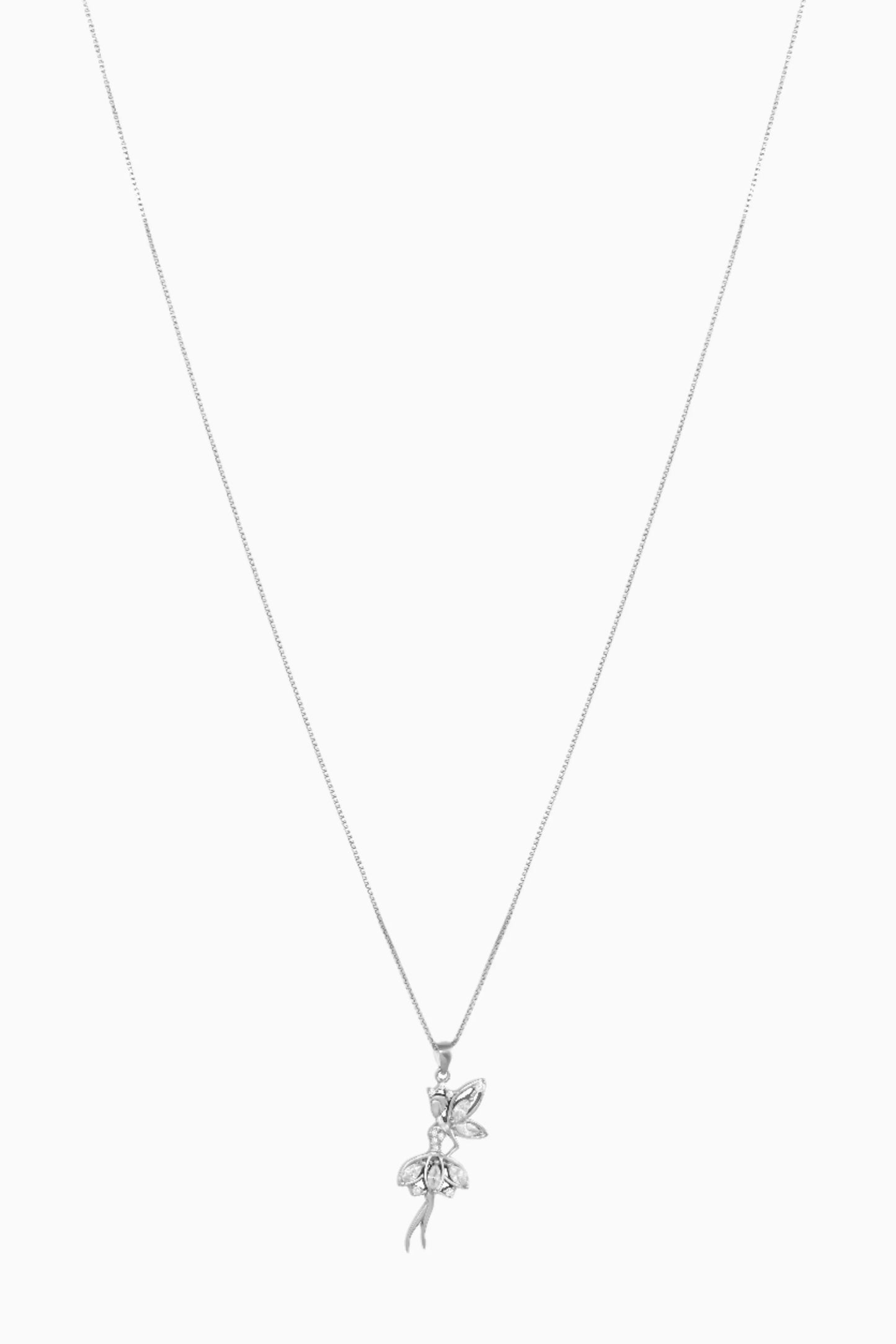 CZ Charm Necklace - 925 Silver