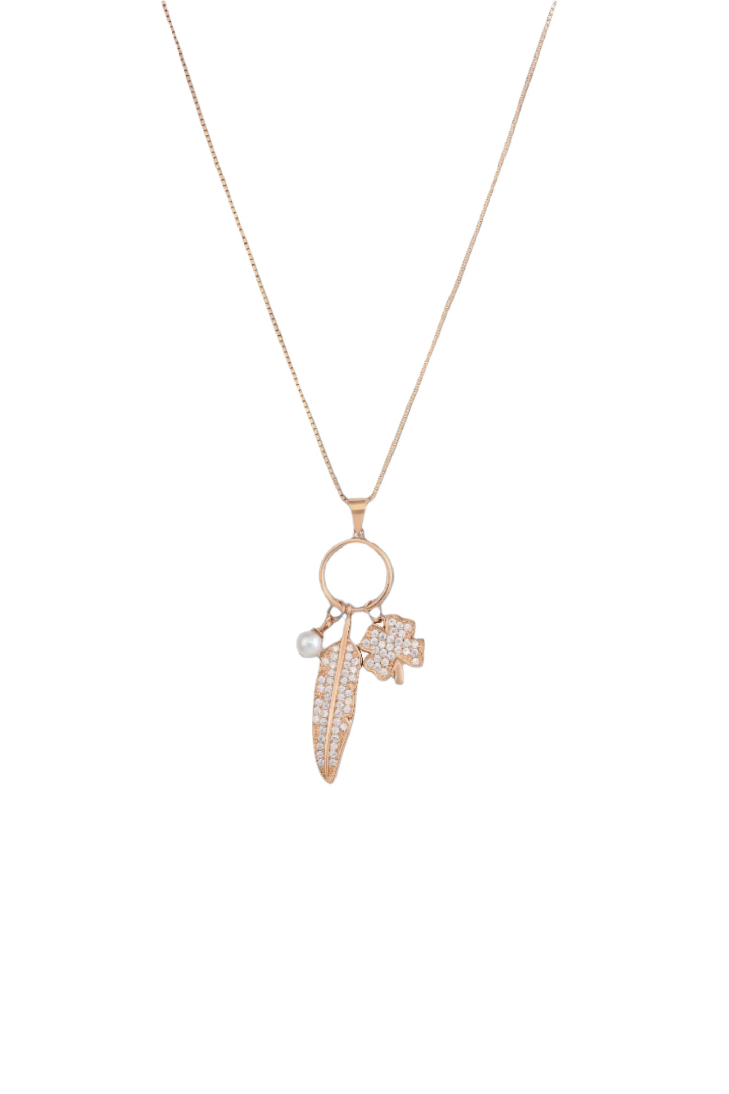 Clover Leaf Charm Necklace - 925 Silver