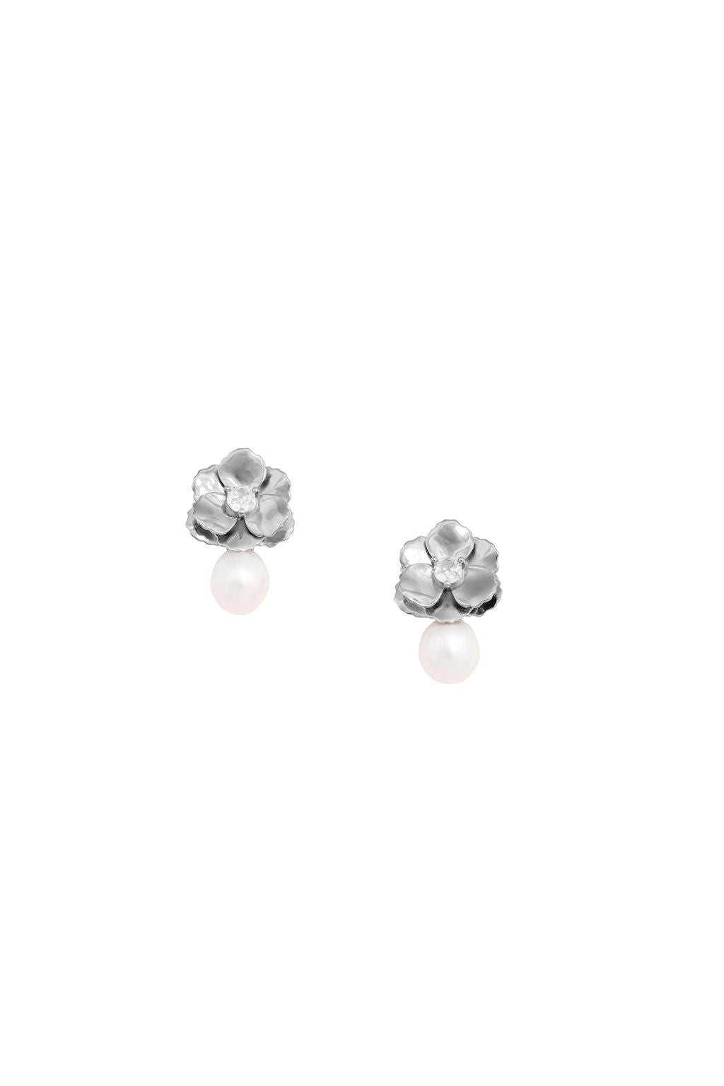 Flora Pearl Glow 925 Silver Adjustable Earrings