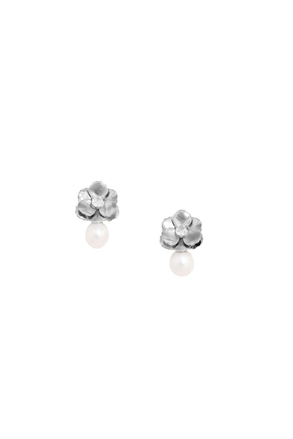 Flora Pearl Glow 925 Silver Adjustable Earrings