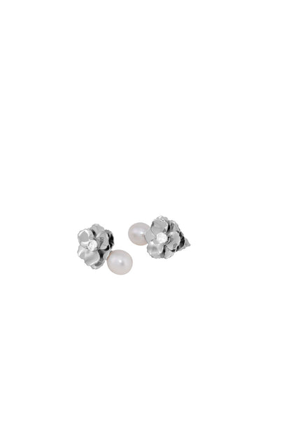 Flora Pearl Glow 925 Silver Adjustable Earrings