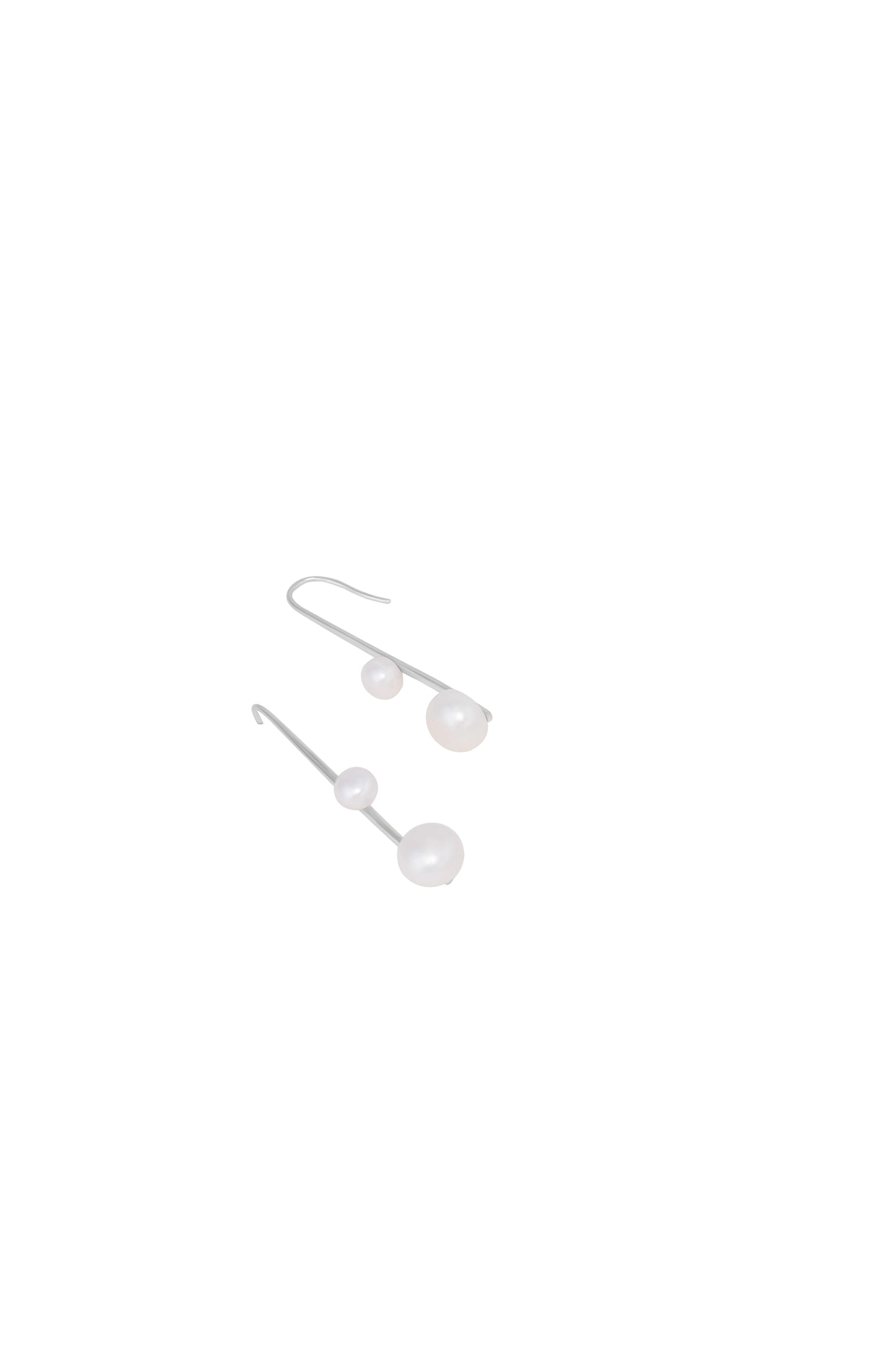Real Pearl Hook Hanging Earrings - 925 Silver