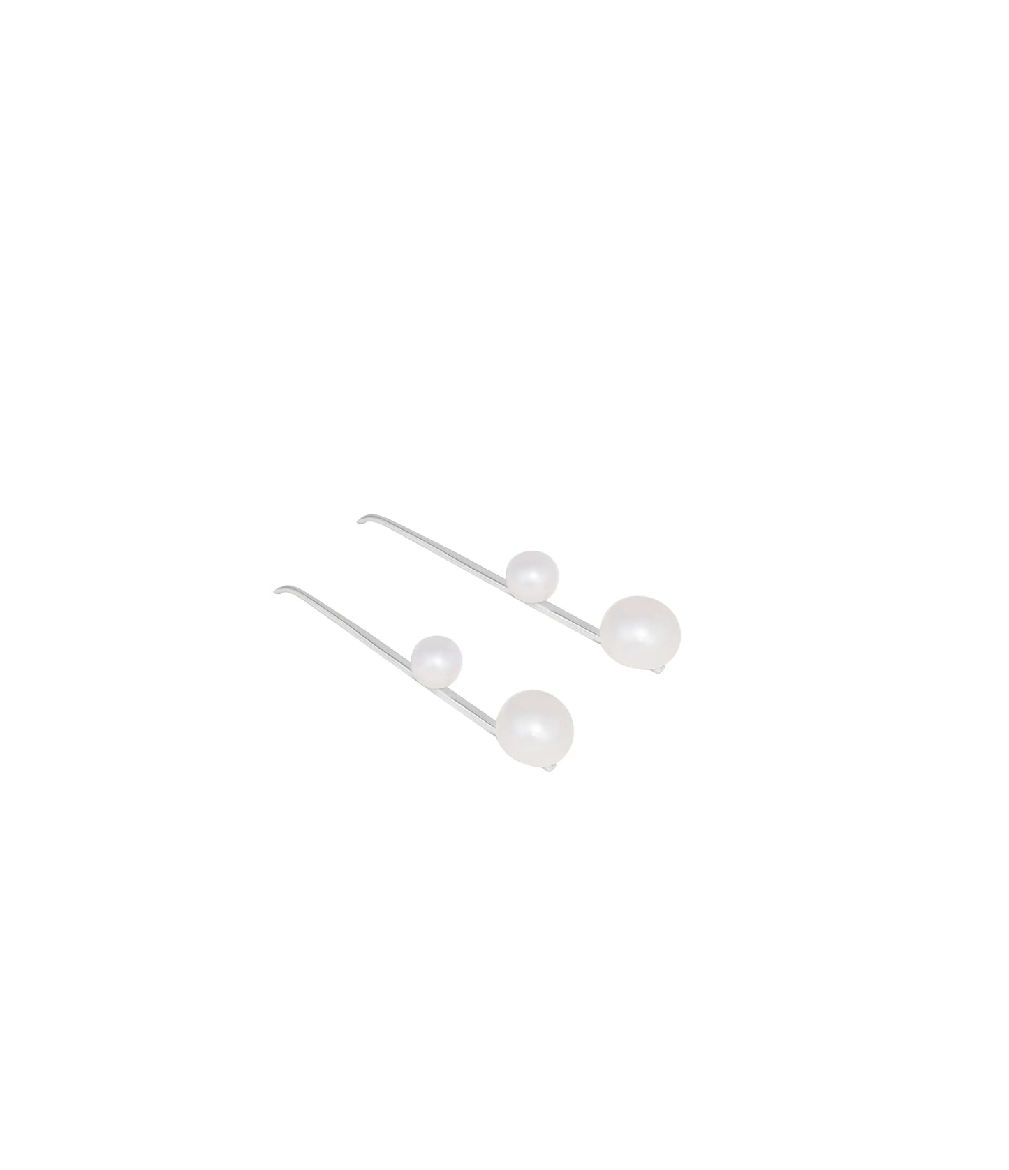 Real Pearl Hook Hanging Earrings - 925 Silver
