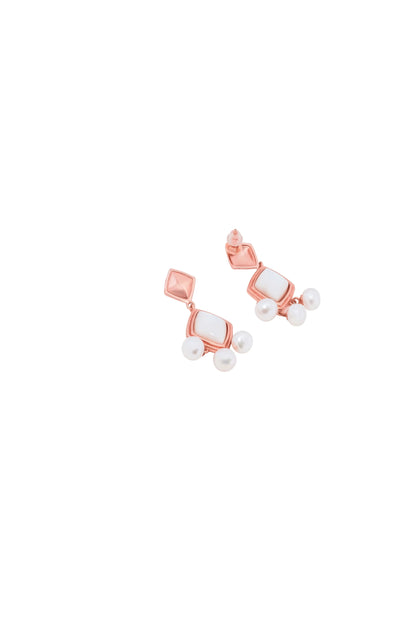 Sea Shell with Real Pearl Earrings -925 Silver