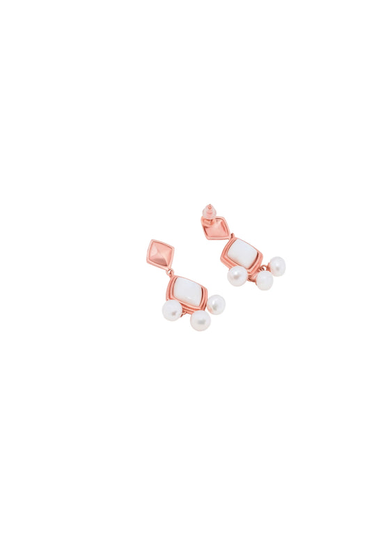 Sea Shell with Real Pearl Earrings -925 Silver