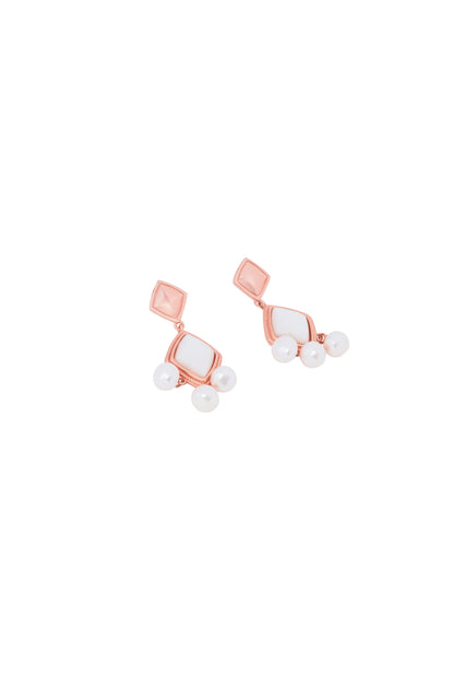 Sea Shell with Real Pearl Earrings -925 Silver