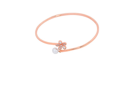 Blossom Grace 925 Silver Adjustable Rose Gold Kada