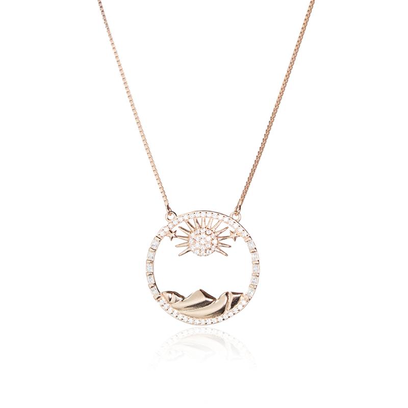 Celestial Sun & Moon Necklace - 925 Silver