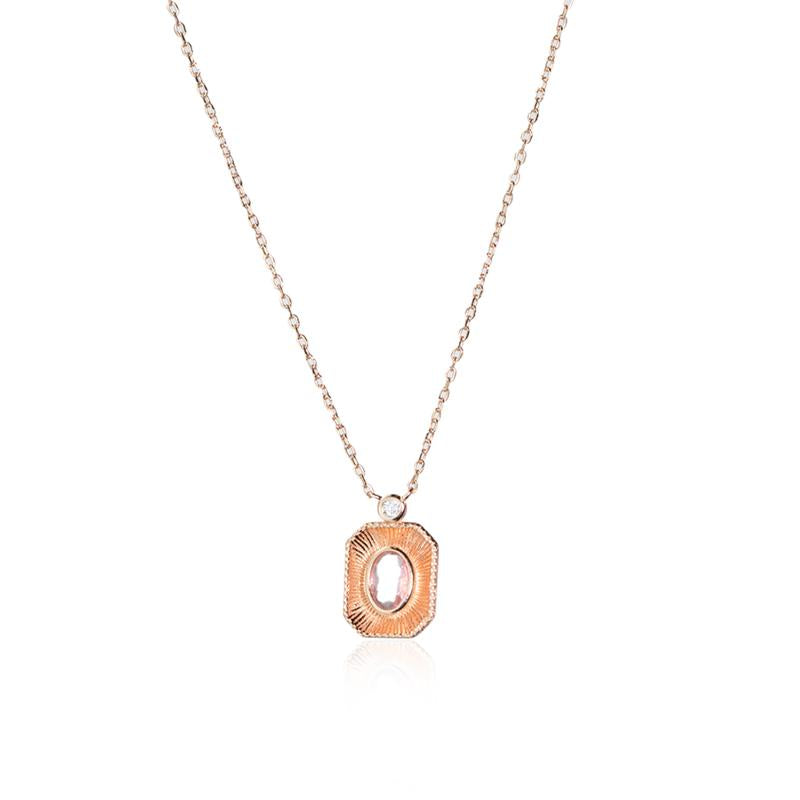 Elegant Oval Charm Necklace - 925 Silver