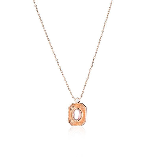 Elegant Oval Charm Necklace - 925 Silver