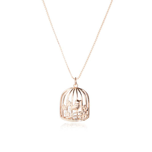 Birdcage Charm Necklace - 925 Silver