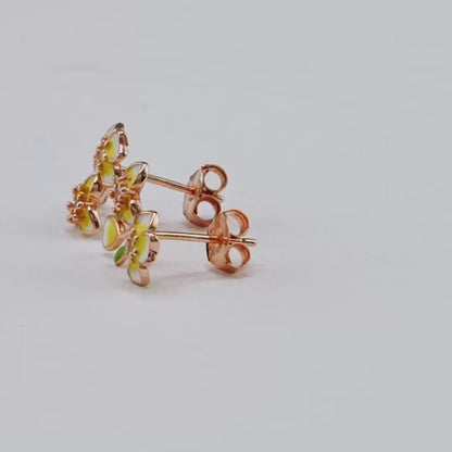 Ginkgo Grace Rose Gold Earrings - 925 Silver
