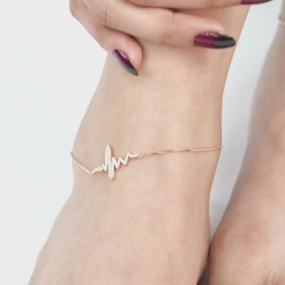 Rose Pulse Radiance Anklet - 925 Silver