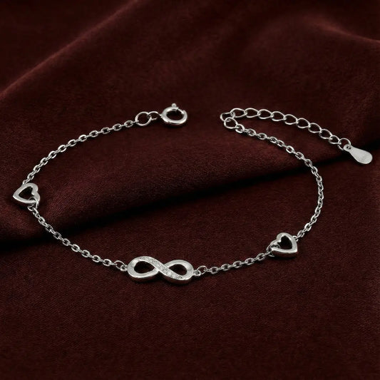 Eternal Hearts Infinity Bracelet - 925 Silver