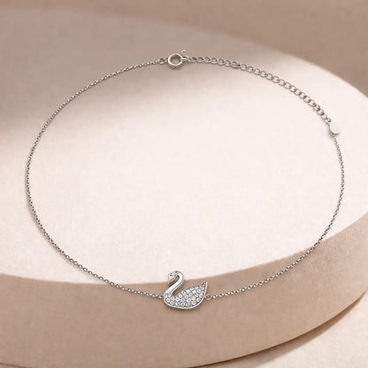 Majestic 925 Silver Radiant Swan Adjustable Link Bracelet