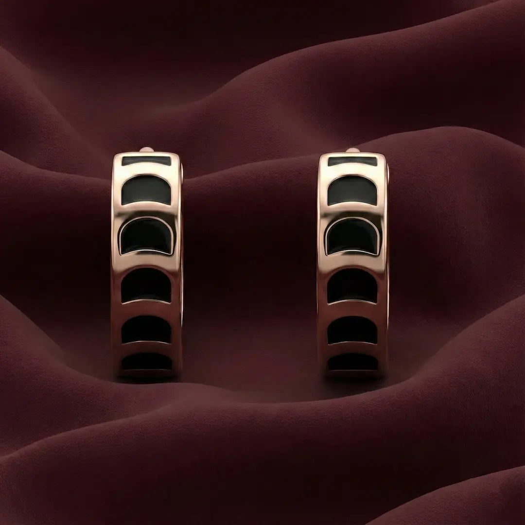 The Noir Wave Hoops Earrings - 925 Silver