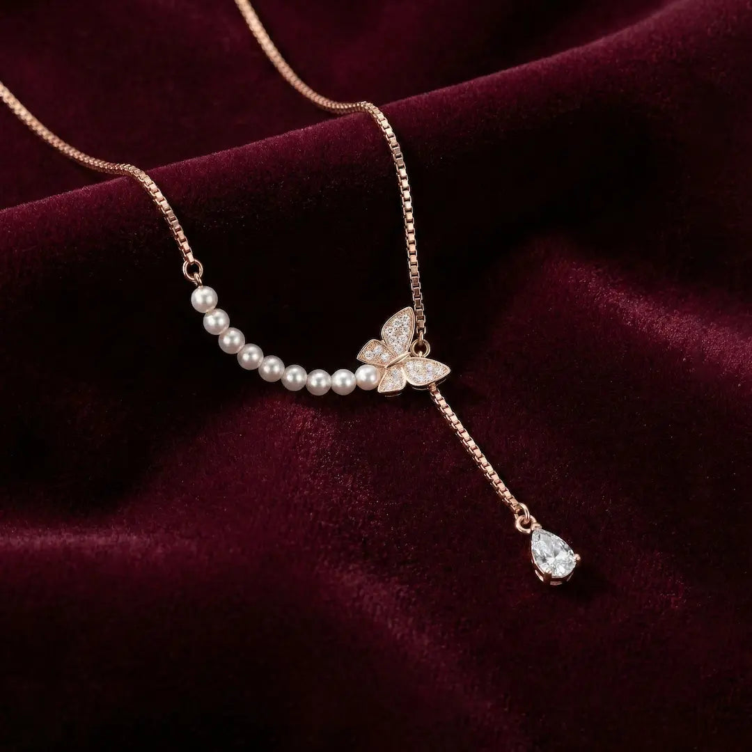 Butterfly Grace Necklace - 925 Silver