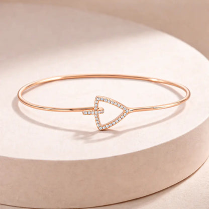Sparkling Arrow 925 Silver Adjustable Rose Gold Kada