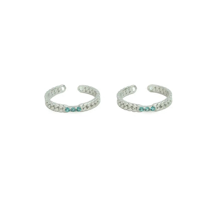 Azure Chain 925 Silver Adjustable Toe Ring