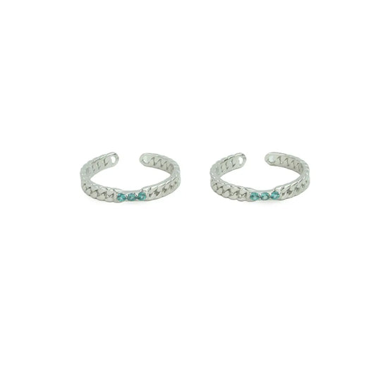 Azure Chain 925 Silver Adjustable Toe Ring