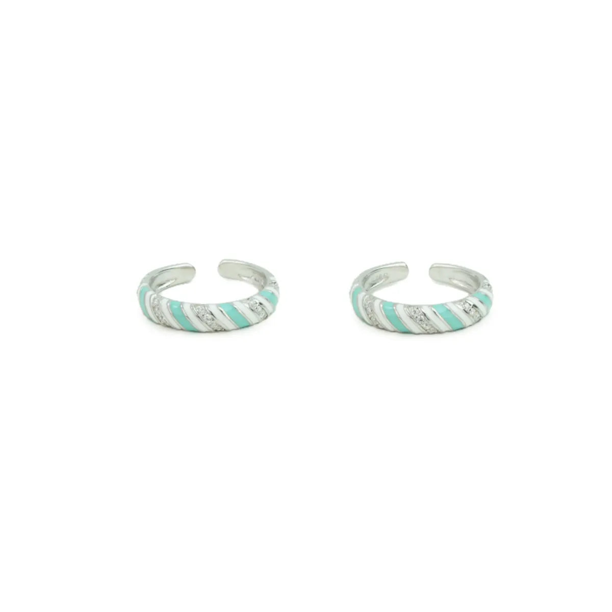 Mint Swirl 925 Silver Adjustable Toe Ring