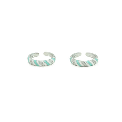 Mint Swirl 925 Silver Adjustable Toe Ring