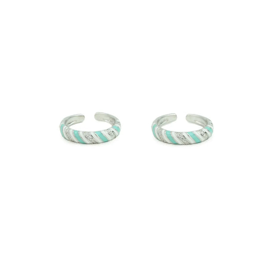 Mint Swirl 925 Silver Adjustable Toe Ring