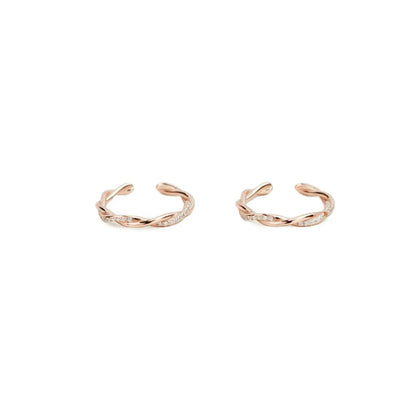 Twisted Sparkle 925 Silver Adjustable Toe Ring