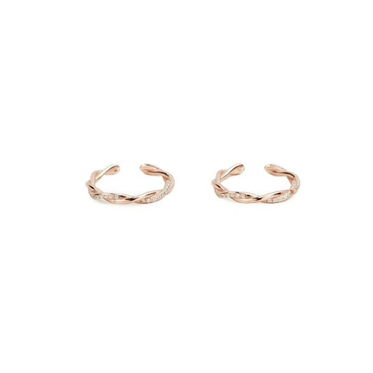 Twisted Sparkle 925 Silver Adjustable Toe Ring